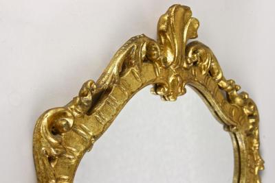 18th Century Oval Gilt Baroque Wall Mirror Handcarved Italy ca 1790