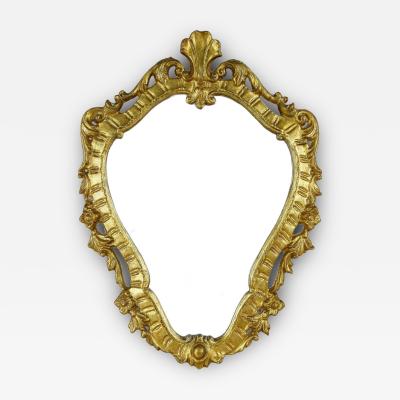 18th Century Oval Gilt Baroque Wall Mirror Handcarved Italy ca 1790