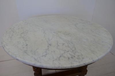 18th Century Oversize Wood and Marble Dining Table