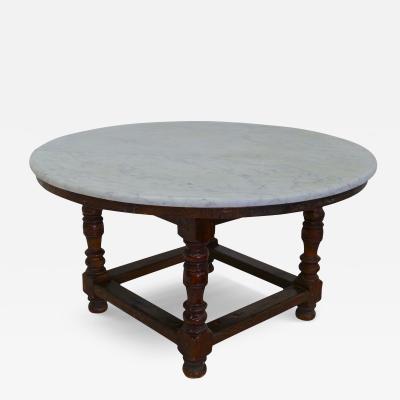 18th Century Oversize Wood and Marble Dining Table