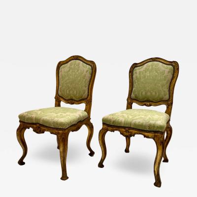 18th Century Pair of Venetian gilded chairs