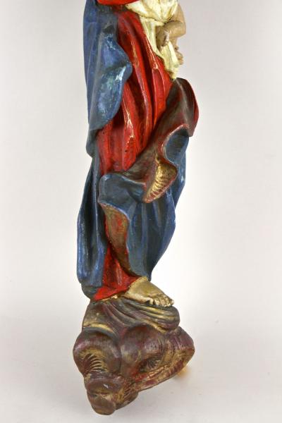 18th Century Polychrome Virgin Child Wall Sculpture Handcarved AT ca 1760