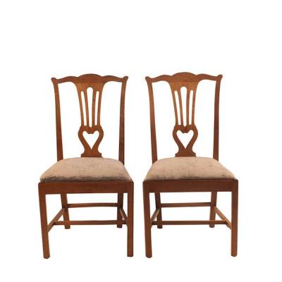 18th Century Provincial Walnut Side Chairs Set of 4