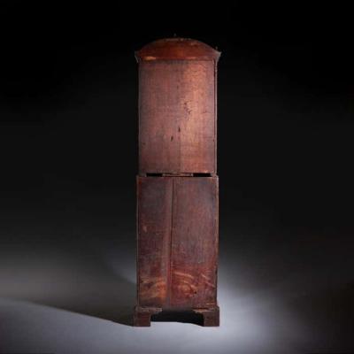 18th Century Queen Anne Burr Walnut Double Dome Bureau Bookcase