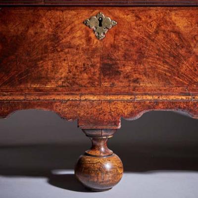 18th Century Queen Anne Burr Walnut mirrored Cabinet on Chest Circa 1705 1715