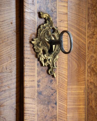 18th Century Rococo Alder Root Secretary Cabinet