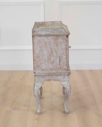 18th Century Rococo Nightstand in Later Grey Paint