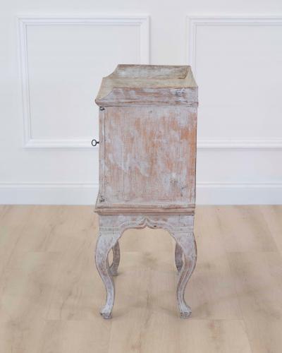 18th Century Rococo Nightstand in Later Grey Paint