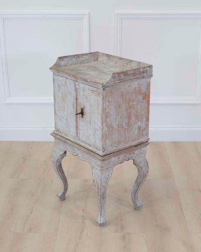 18th Century Rococo Nightstand in Later Grey Paint
