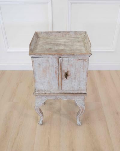 18th Century Rococo Nightstand in Later Grey Paint