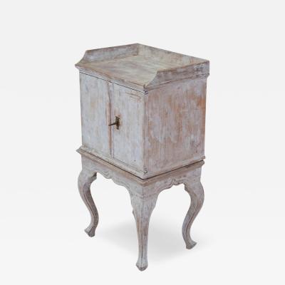 18th Century Rococo Nightstand in Later Grey Paint