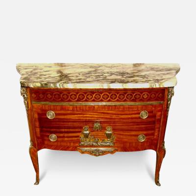 18th Century Rosewood Parquetry Louis XVI Two Drawer Commode