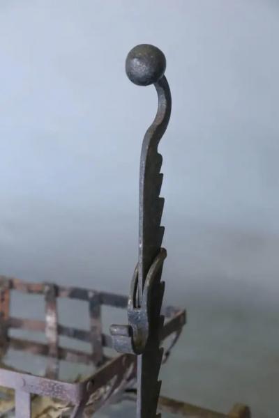 18th Century Set of Firedogs and Log Basket