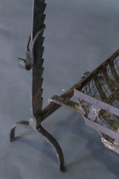 18th Century Set of Firedogs and Log Basket