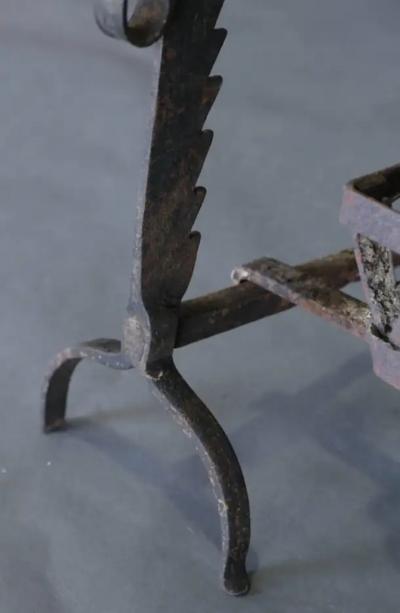 18th Century Set of Firedogs and Log Basket