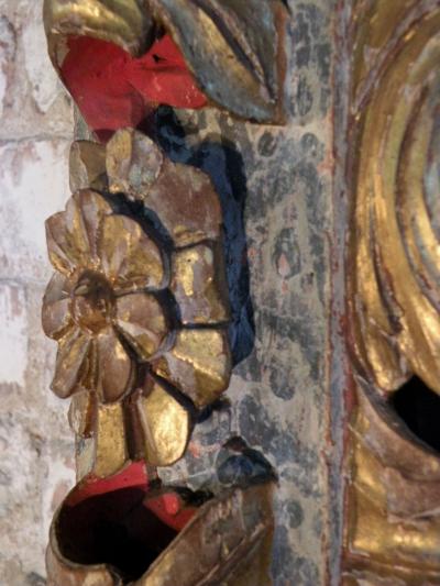 18th Century Spanish Colonial Carved Painted and Gilt Mirror