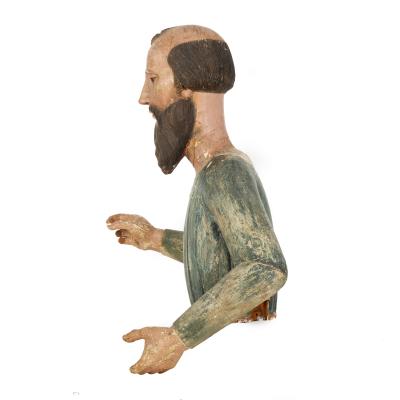 18th Century Spanish Colonial Polychromed Carved Wood Santos Sculpture