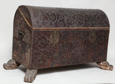 18th Century Spanish Studded Leather Chest