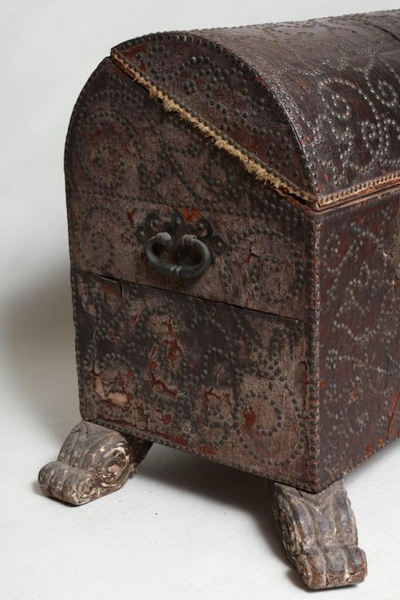 18th Century Spanish Studded Leather Chest