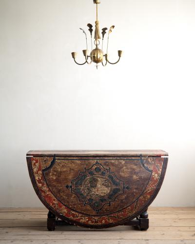 18th Century Swedish Baroque Drop Leaf Table