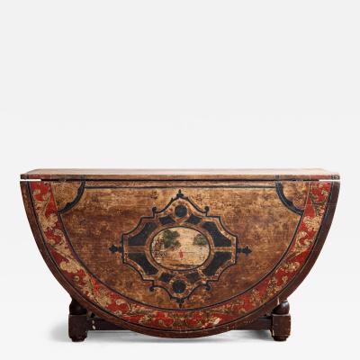 18th Century Swedish Baroque Drop Leaf Table