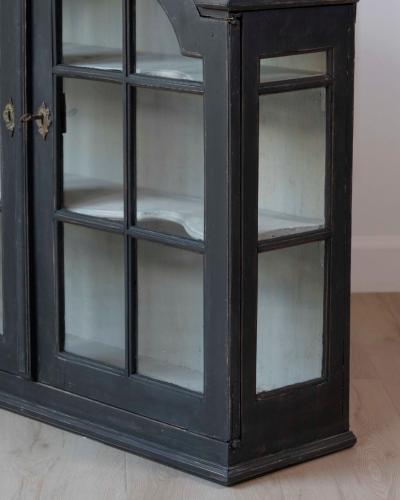18th Century Swedish Gustavian Hanging Cupboard Glass Wood Painted