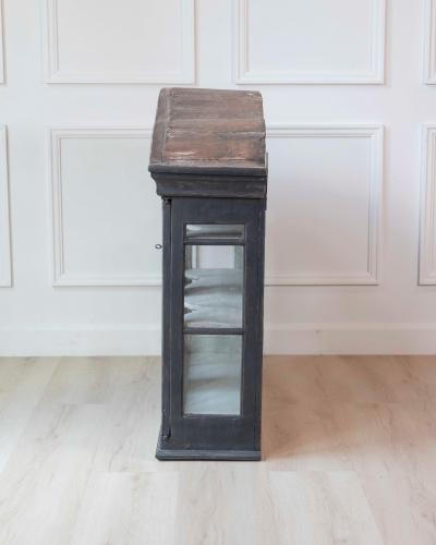 18th Century Swedish Gustavian Hanging Cupboard Glass Wood Painted