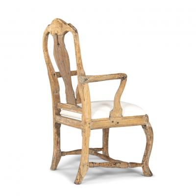 18th Century Swedish Painted Rococo Armchair