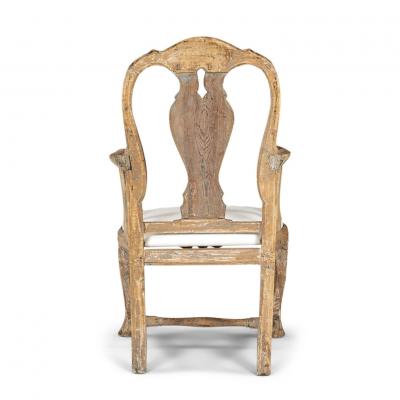 18th Century Swedish Painted Rococo Armchair