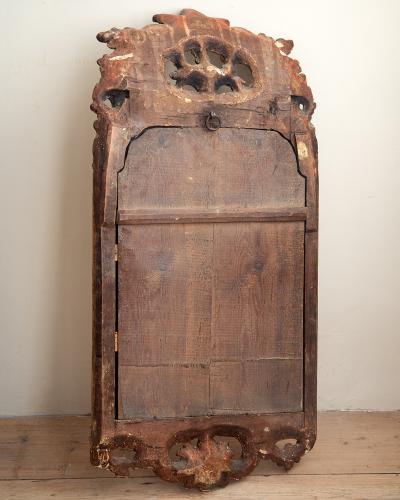 18th Century Swedish Rococo Gilt Wood Wall Mirror