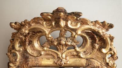18th Century Swedish Rococo Gilt Wood Wall Mirror