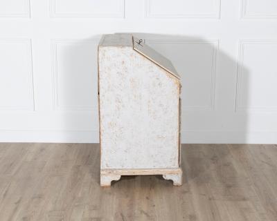 18th Century Swedish Slant Front Desk Circa 1780 in Soft Grey Paint