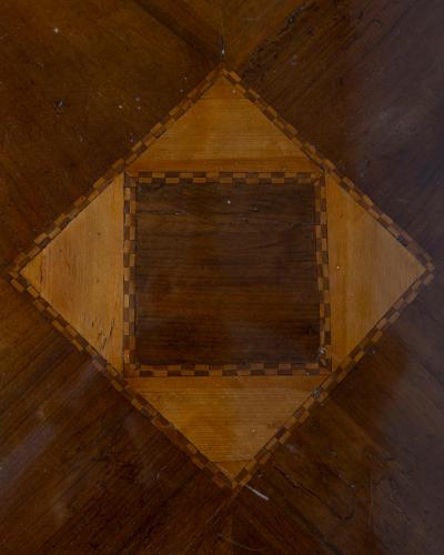 18th Century Tuscan Inlaid Game Table with Geometric Marquetry