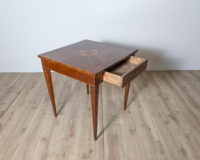 18th Century Tuscan Inlaid Game Table with Geometric Marquetry