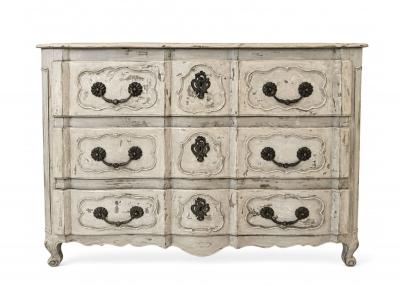 18th Century Vallee du Rhone Louis XV Painted Arbalette Commode