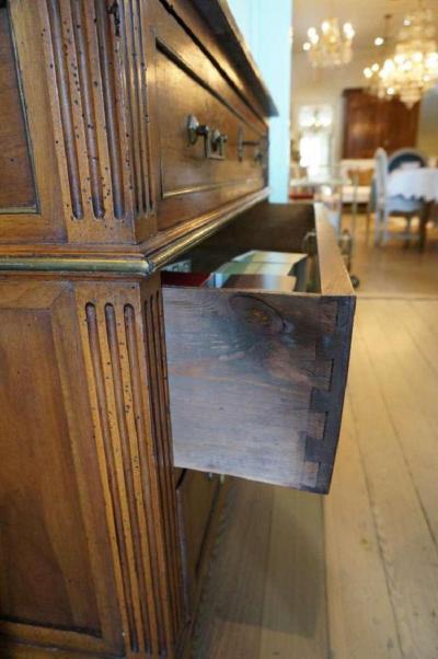 18th Century Walnut Louis XVI Commode Secretary with Marble Top