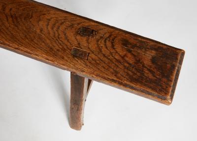 18th Century Welsh Oak Plank Bench with Splayed A Frame Supports 77 Long