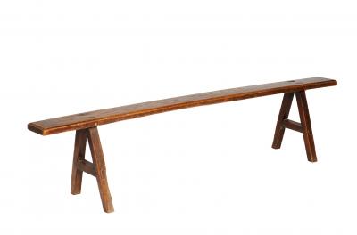 18th Century Welsh Oak Plank Bench with Splayed A Frame Supports 77 Long