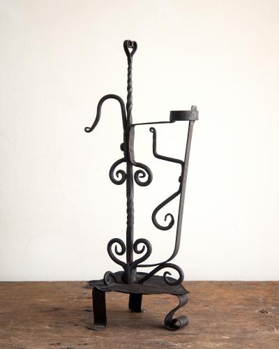 18th Century Wrought Iron Candle Holder