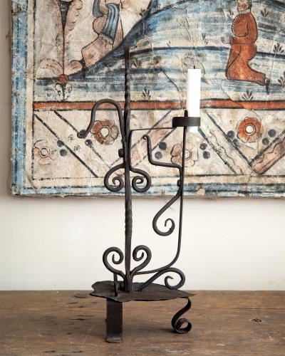 18th Century Wrought Iron Candle Holder