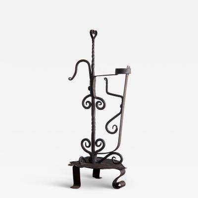 18th Century Wrought Iron Candle Holder