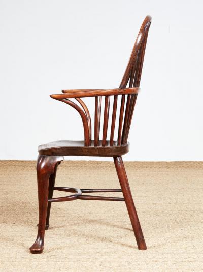 18th Century Yew Wood Cabriole Leg Windsor Chair