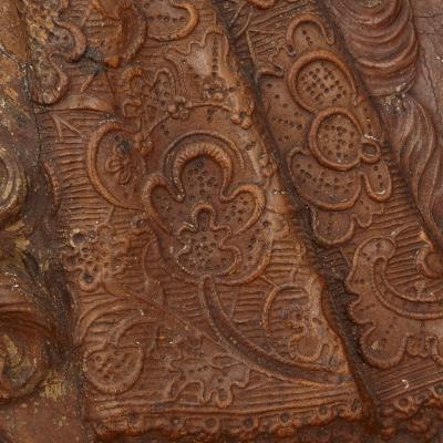 18th Century cuir bouili leather portrait of Louis XIV