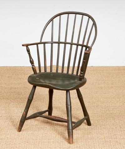 18th c American Sack Back Windsor Armchair