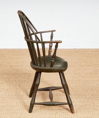 18th c American Sack Back Windsor Armchair