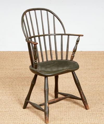 18th c American Sack Back Windsor Armchair