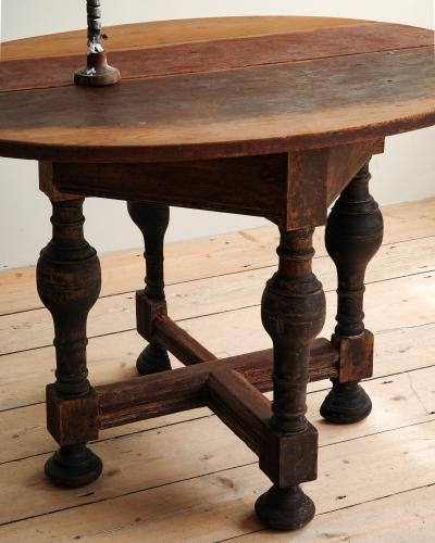 18th c Baroque Drop Leaf Table Console