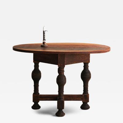 18th c Baroque Drop Leaf Table Console