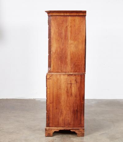 18th c Burled Walnut Chest on Chest