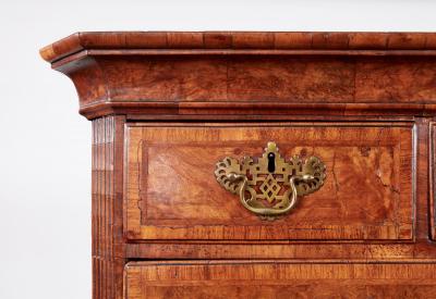 18th c Burled Walnut Chest on Chest